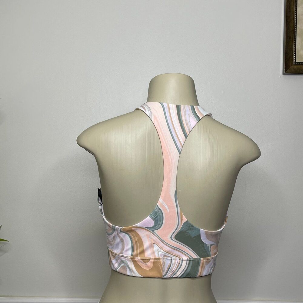 Beach Riot Marble Twist-Front Racerback Sports Bra - Picture 4 of 11